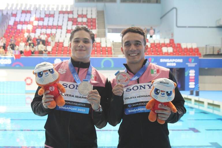 México suma dos platas más en Singapur 2025 con actuaciones brillantes en clavados sincronizados