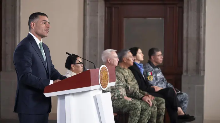 El Secretario de Seguridad y Protección Ciudadana, Omar García Harfuch, habló de las alianzas que se tenían entre el CJNG y “Los Chapitos”.