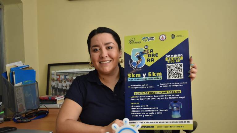 Gabriela Espinoza, directora general de Proeduca Sinaloa, dio a conocer detalles de la carrera que se llevará a cabo este domingo en Culiacán.