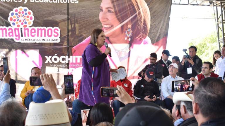 Xóchitl Gálvez en el evento que sostuvo en enero en el norte de Sinaloa.