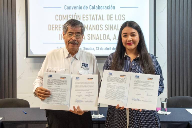 Firma de convenio entre la CEDH en Sinaloa e Iniciativa Sinaloa.