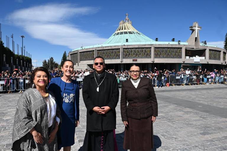 Sheinbaum da banderazo a centro de acopio de armas en Basílica de Guadalupe