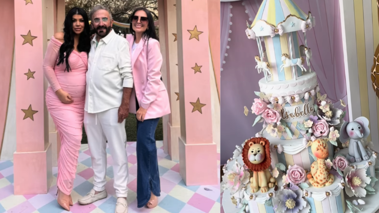 Vicente Fernández Jr. y Mariana González celebran el baby shower de su hija Isabella.