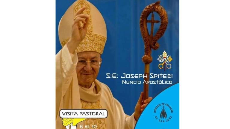 El nuncio apostólico en México, Joseph Spiteri, realizará una visita pastoral a Sinaloa del miércoles 7 al sábado 10 de octubre.