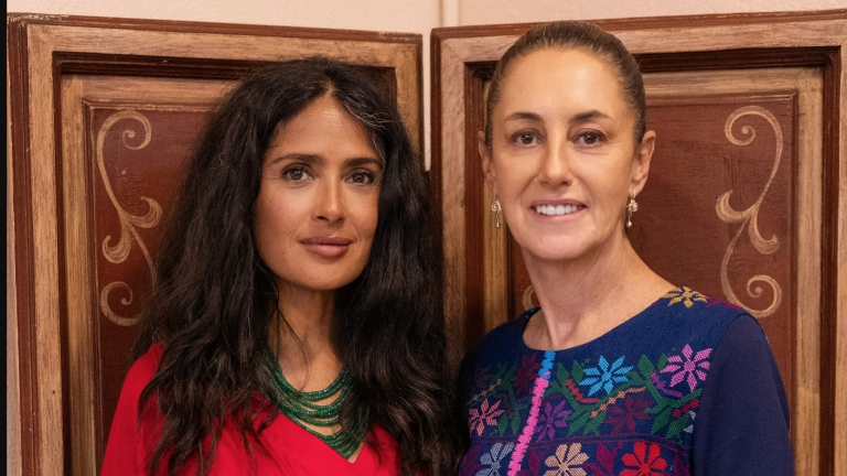 Salma Hayek y Claudia Sheinbaum.
