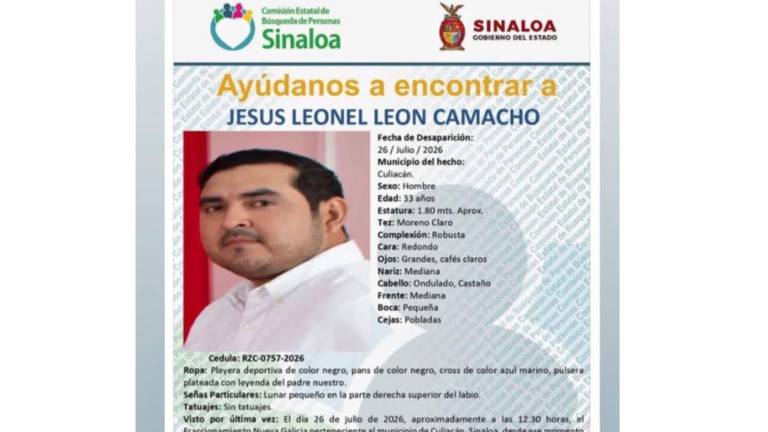 Jesús Leonel León Camacho fue visto por última vez alrededor de las 12:30 horas en el fraccionamiento Nueva Galicia.