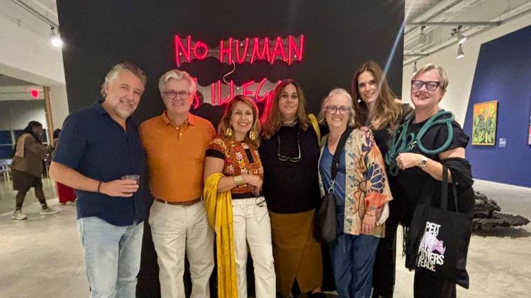Algunos de los artistas que participan en la exposición.
