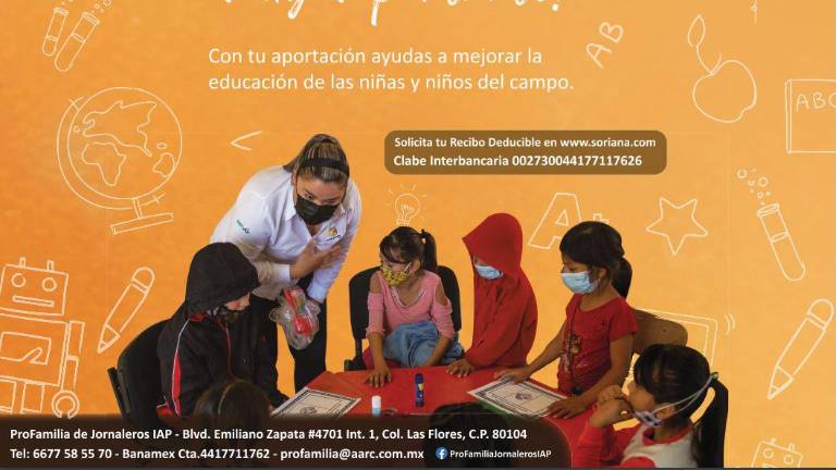 Póster en el que se invita a la ciudadanía a a poyar la educación de los niños y niñas hijos de jornaleros.