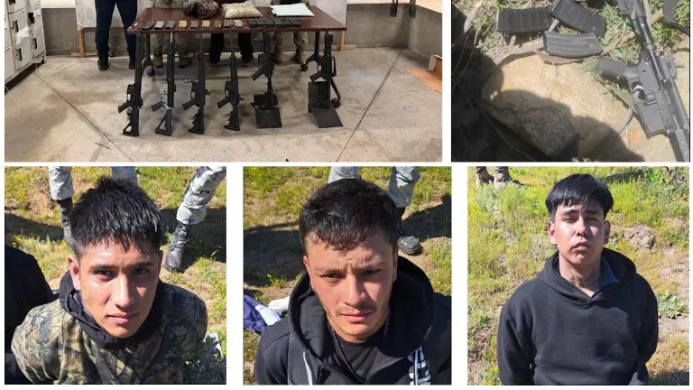 En Tecate fueron detenidos tres supuestos integrantes del CJNG con armas traficadas desde Estados Unidos.