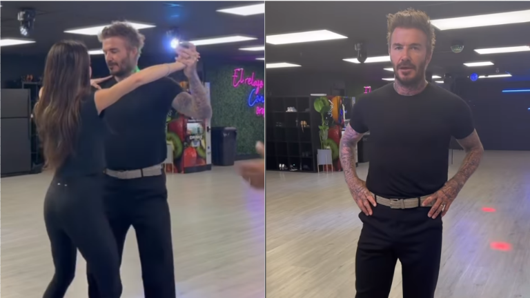 David y Victoria Beckham toman clases de salsa en Miami.