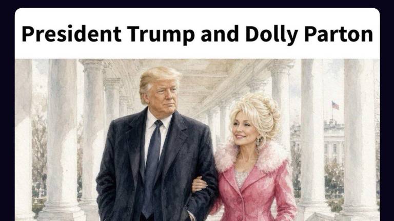 Donald Trump aparece junto a Dolly Parton en una ilustración publicada en Truth Social.