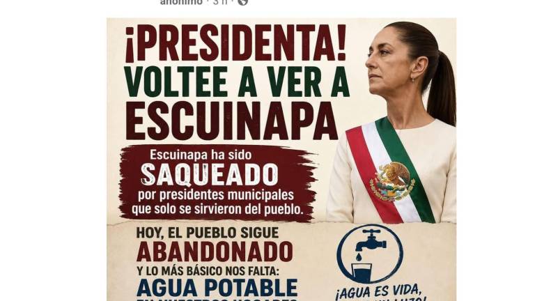 Ciudadanos en redes sociales se han manifestado por el desabasto del agua potable en Escuinapa.
