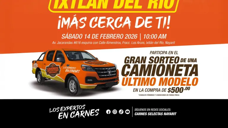 Carnes Selectas Nayarit regalará una camioneta en Ixtlán del Río