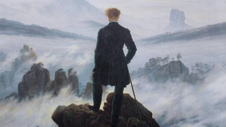 Foto. Caspar David Friedrich, El Caminante sobre el mar de nubes, 1818.