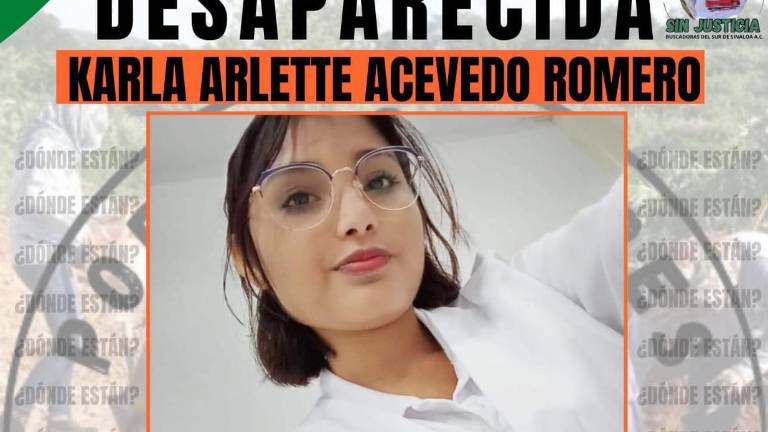 Karla Arlette Acevedo Romero, estudiante de 20 años, desapareció tras salir de clases en Mazatlán.
