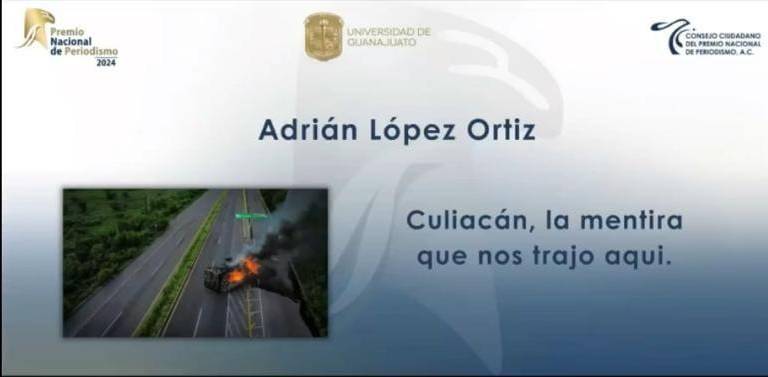 Premio otorgado a Adrián López Ortiz en la categoría de Opinión.