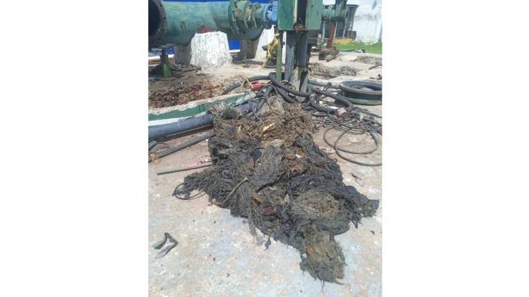 Desechos extraídos de la red de drenaje en Culiacán.