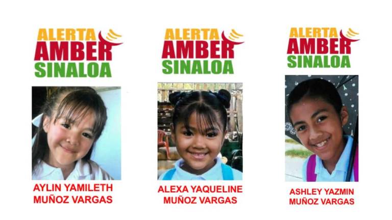 La Fiscalía de Sinaloa emite una Alerta Amber por la desaparición de tres hermanas que salieron con su papá y no se ha sabido de ellas.