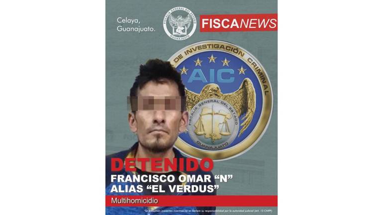 Francisco Omar, ‘El Verdus’, fue detenido como responsable del asesinato de cinco jóvenes estudiantes de medicina en Celaya.