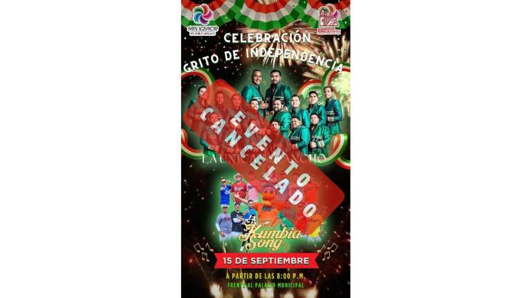 Anuncio de la cancelación de los eventos patrios en San Ignacio.