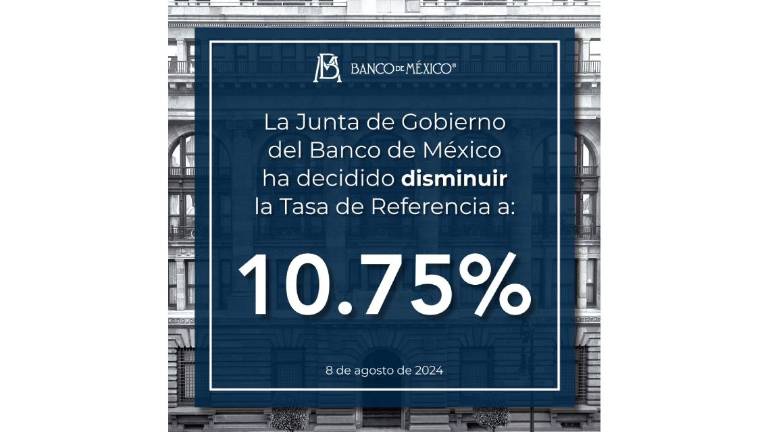 Anuncio de Banxico sobre la reducción de la tasa de interés de referencia.