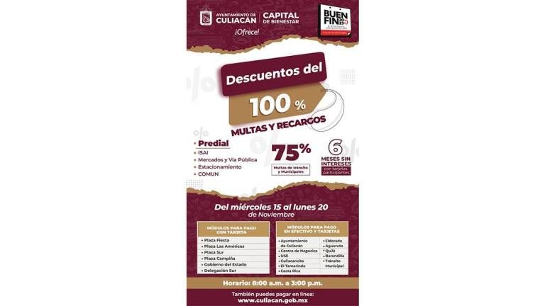 Campaña de descuentos del Gobierno de Culiacán por el Buen Fin.