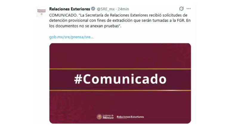Posicionamiento de la Secretaría de Relaciones Exteriores sobre el proceso de Estados Unidos.