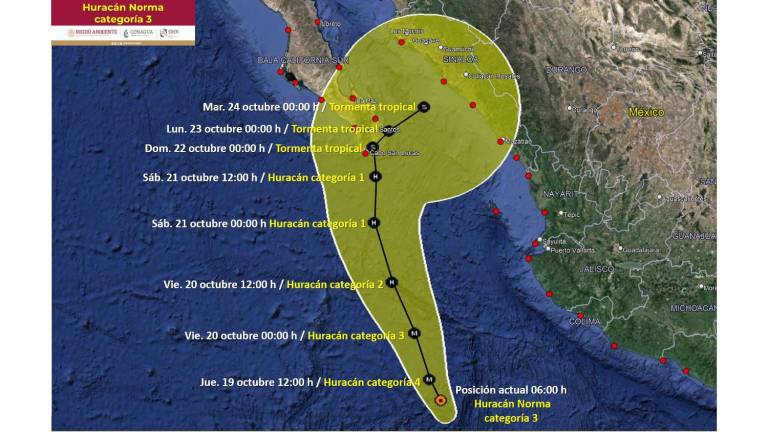 En solo unas horas, el huracán Norma alcanza categoría 3