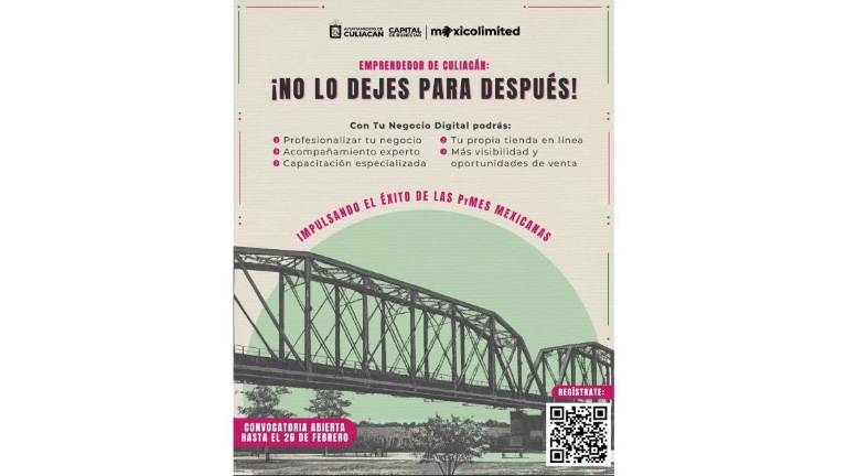 El Gobierno de Culiacán informó que sigue abierta la convocatoria para participar en el programa “Tu Negocio Digital.