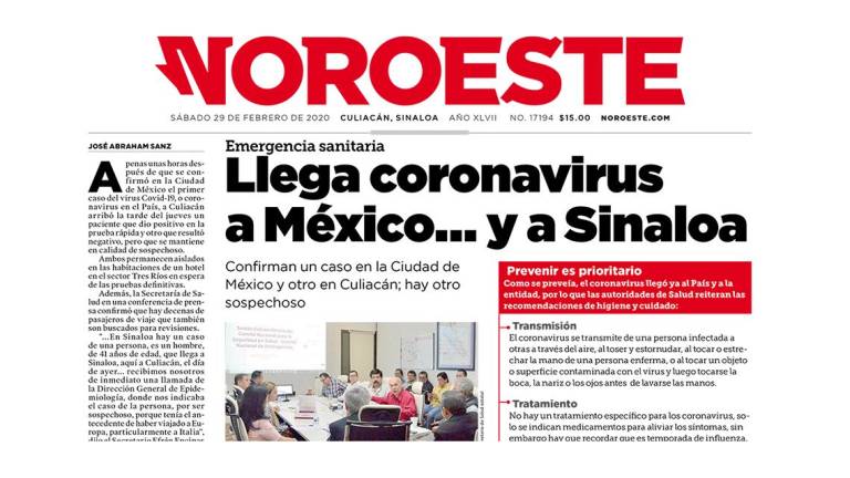 Hace tres años detectaron el primer caso del Covid-19 en Sinaloa y México