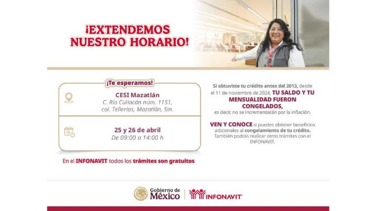 El fin de semana el Infonavit ofrecerá en Mazatlán una jornada de atención para sus diferentes servicios.