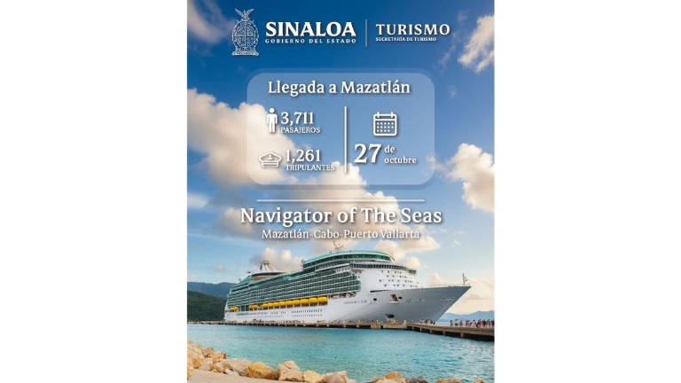Llegada del crucero turístico Navigator of the Seas a Mazatlán.