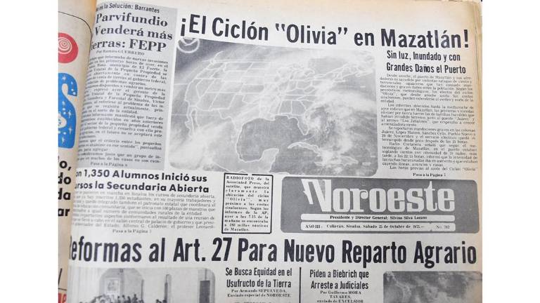 Portada de Noroeste Culiacán del 25 de octubre que hablaba del impacto de Olivia en Mazatlán.