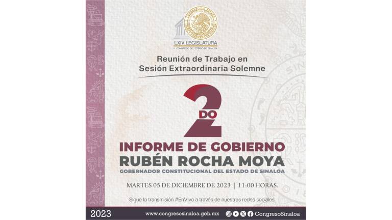 Comparecencia del Gobernador de Sinaloa Rubén Rocha Moya en el Congreso del Estado.