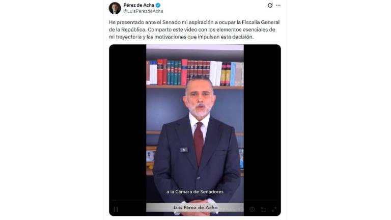 Luis Pérez de Acha anunció su intención de competir por la titularidad de la Fiscalía General de la República.