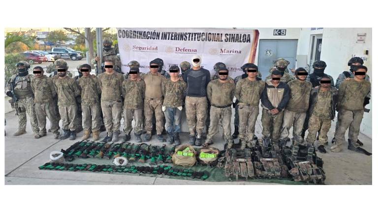 Personas detenidas en Escuinapa tras un enfrentamiento con elementos del Ejército.