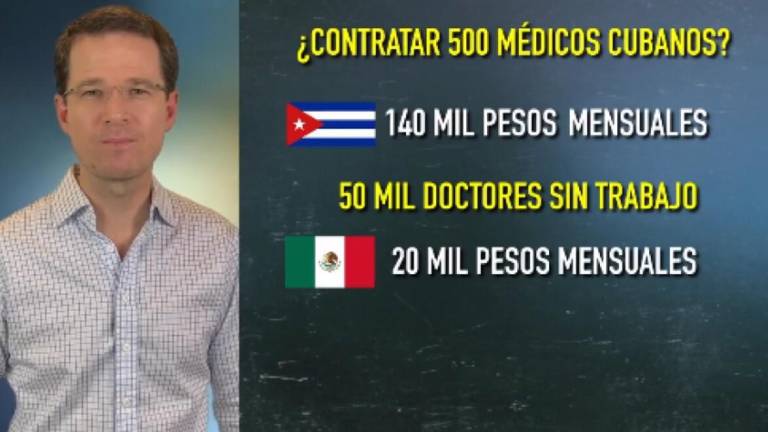 Ricardo Anaya en un mensaje a través de video en el que critica la contratación de médicos cubanos.
