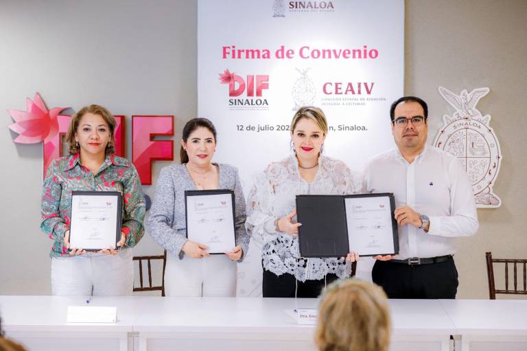 Firman convenio de colaboración DIF Sinaloa y CEAIV
