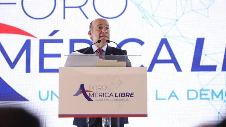 El ex Presidente de México Felipe Calderón durante el Foro América Libre, celebrado en la Ciudad de México.