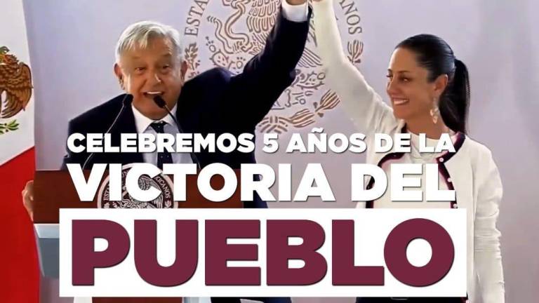 Morenistas celebran quinto aniversario del triunfo electoral de AMLO