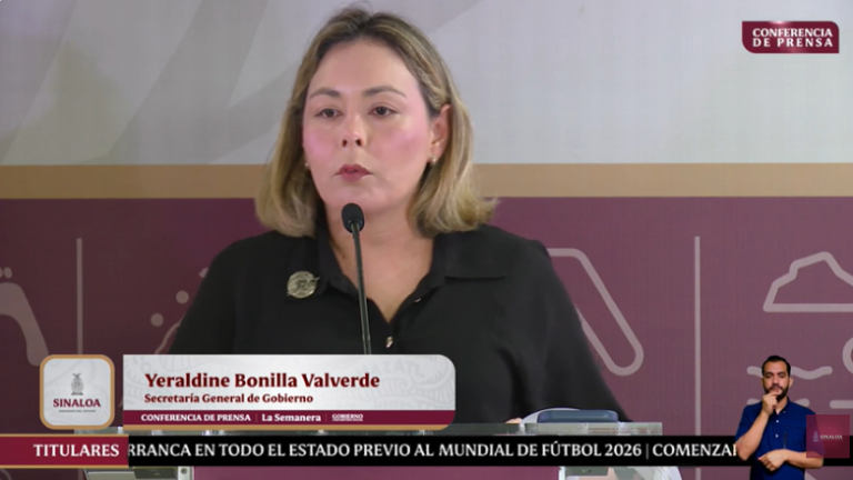 La Secretaria General de Gobierno, Yeraldine Bonilla Valverde, informó que dan seguimiento a la desaparición de cuatro turistas en Mazatlán.