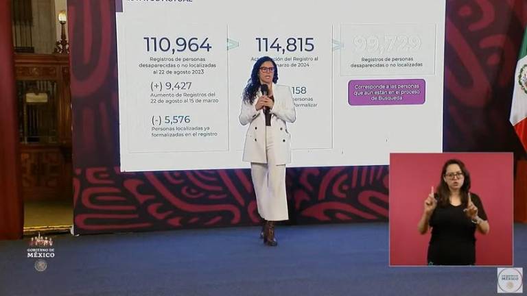 La Secretaria de Gobernación, Luisa María Alcalde, da a conocer las cifras de desaparecidos en México.