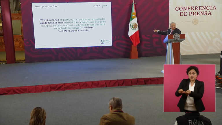 López Obrador cuestionó a Luis María Aguilar Morales, Ministro de la Suprema Corte de Justicia de la Nación.