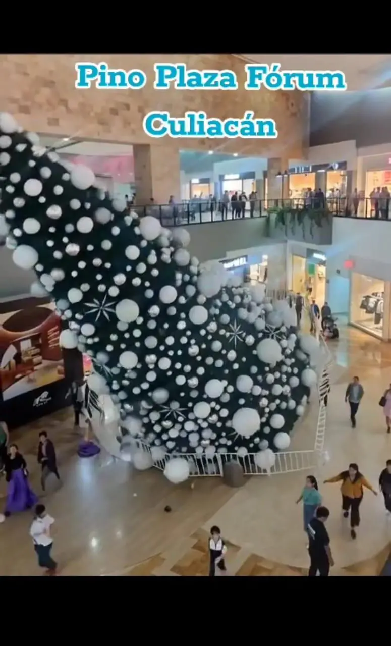 $!Circula video falso de un pino navideño en Plaza Fórum Culiacán; detector de IA confirma alteración