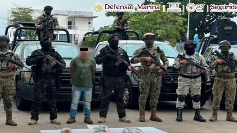 El Gabinete de Seguridad da a conocer la detención de un supuesto jefe de plaza del CJNG en Tabasco.