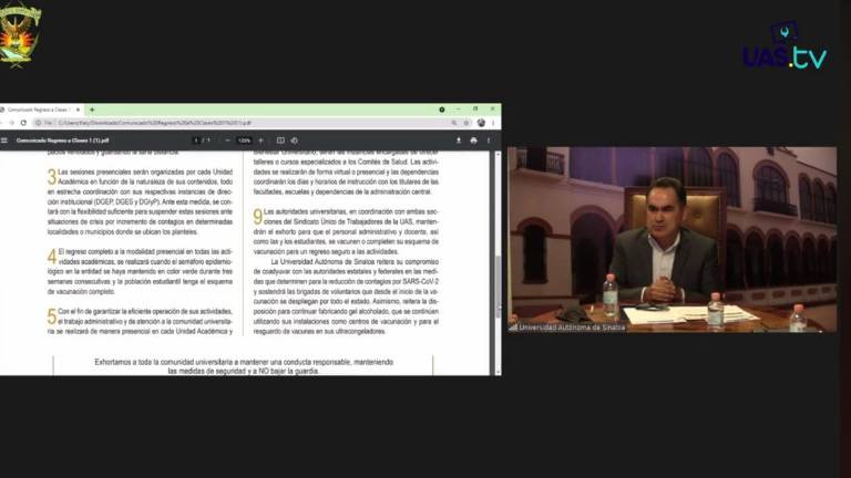 El regreso a clases en la UAS será en modalidad mixta.