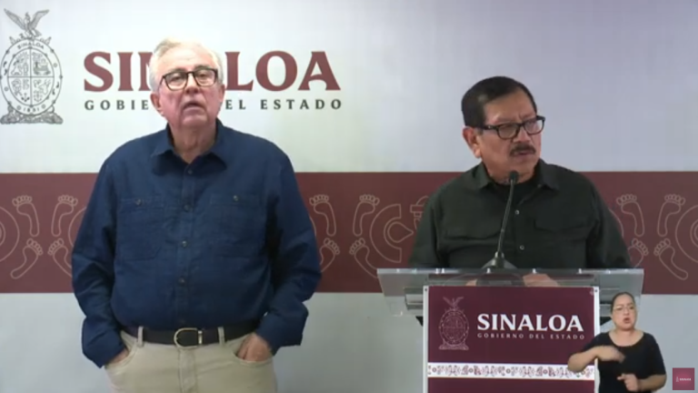 Conferencia de prensa del Gobierno de Sinaloa.