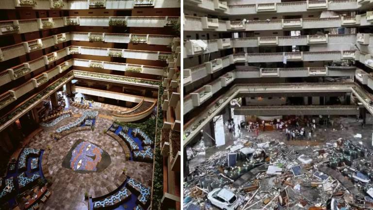 El hotel Palacio Mundo Imperial de Acapulco terminó con muchos datños tras el impacto del huracán Otis.