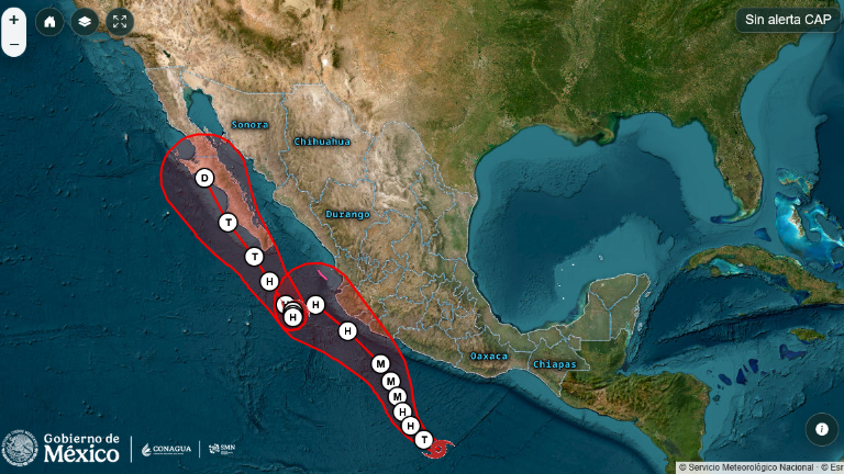 Condiciones del clima en el Pacífico mexicano.