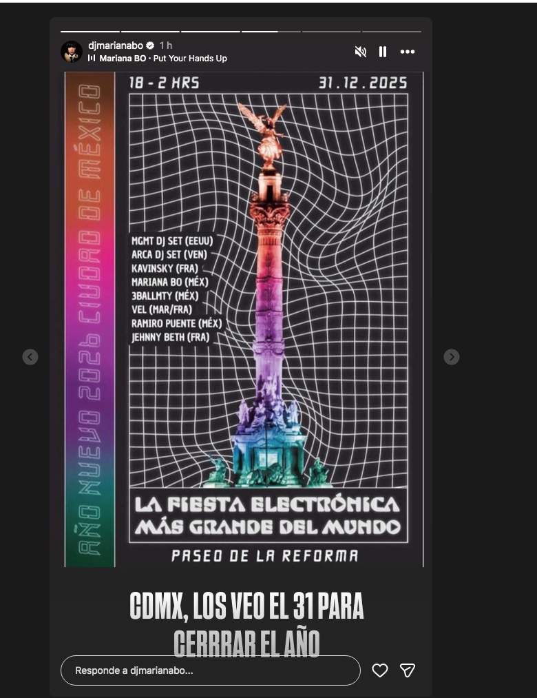 $!Celebrará Mariana Bo Año Nuevo, presentándose en el Paseo de Reforma en CDMX